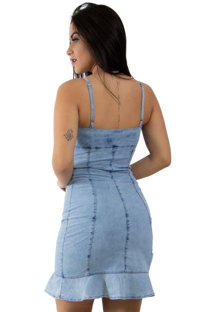 Vestido Jeans com Babado