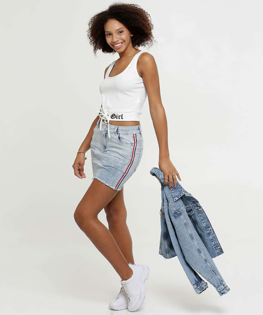 Saia Jeans Zune Listras