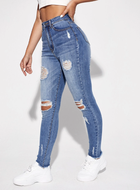 Calça Jeans Detalhe rasgado Skinny