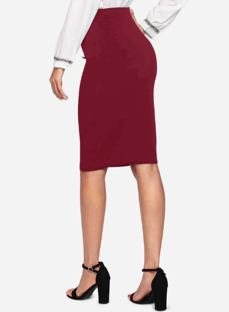 Saia lápis de botão duplo