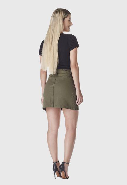Saia Jeans Cargo Verde