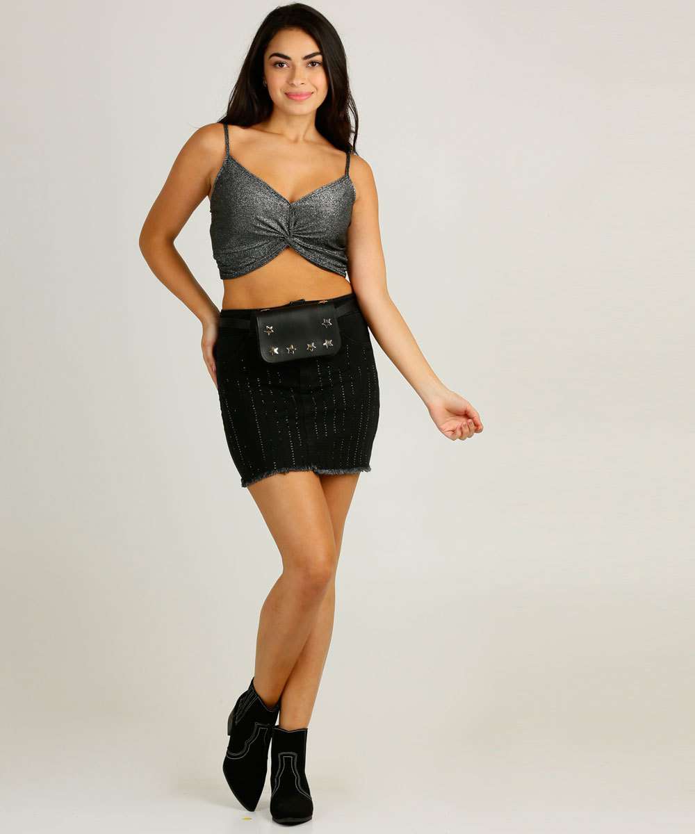 Saia Preta com Stras