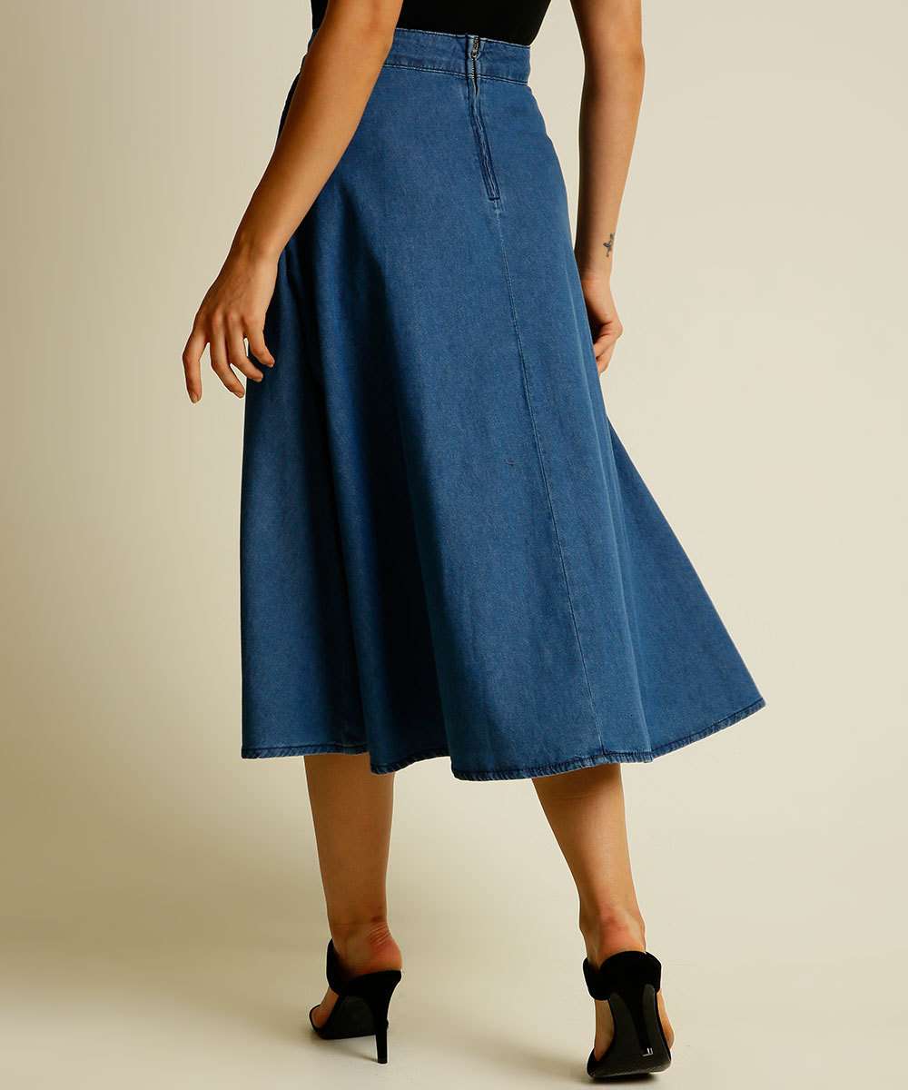 Saia Jeans Midi