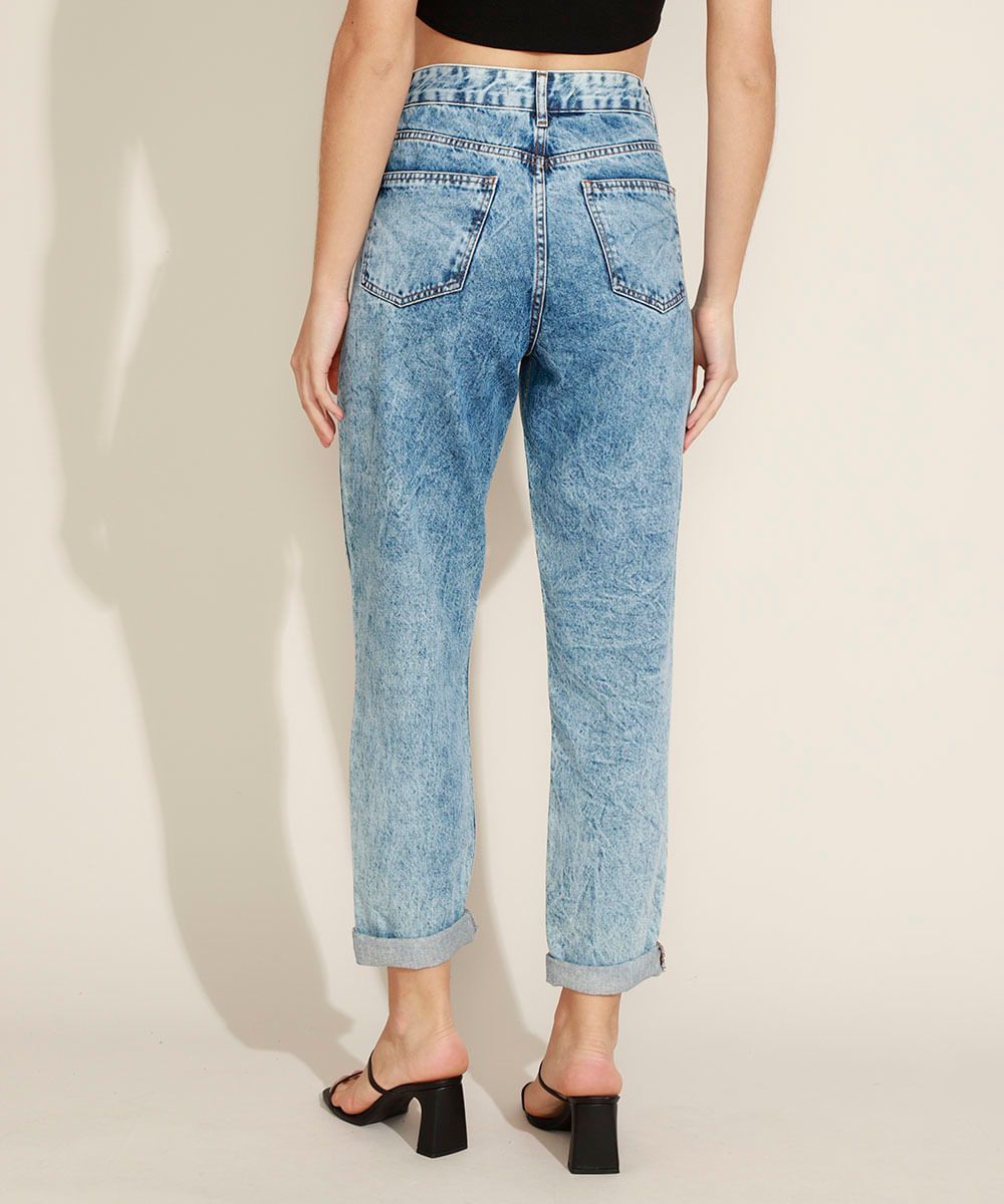 Calça Jeans Mom Cintura Alta