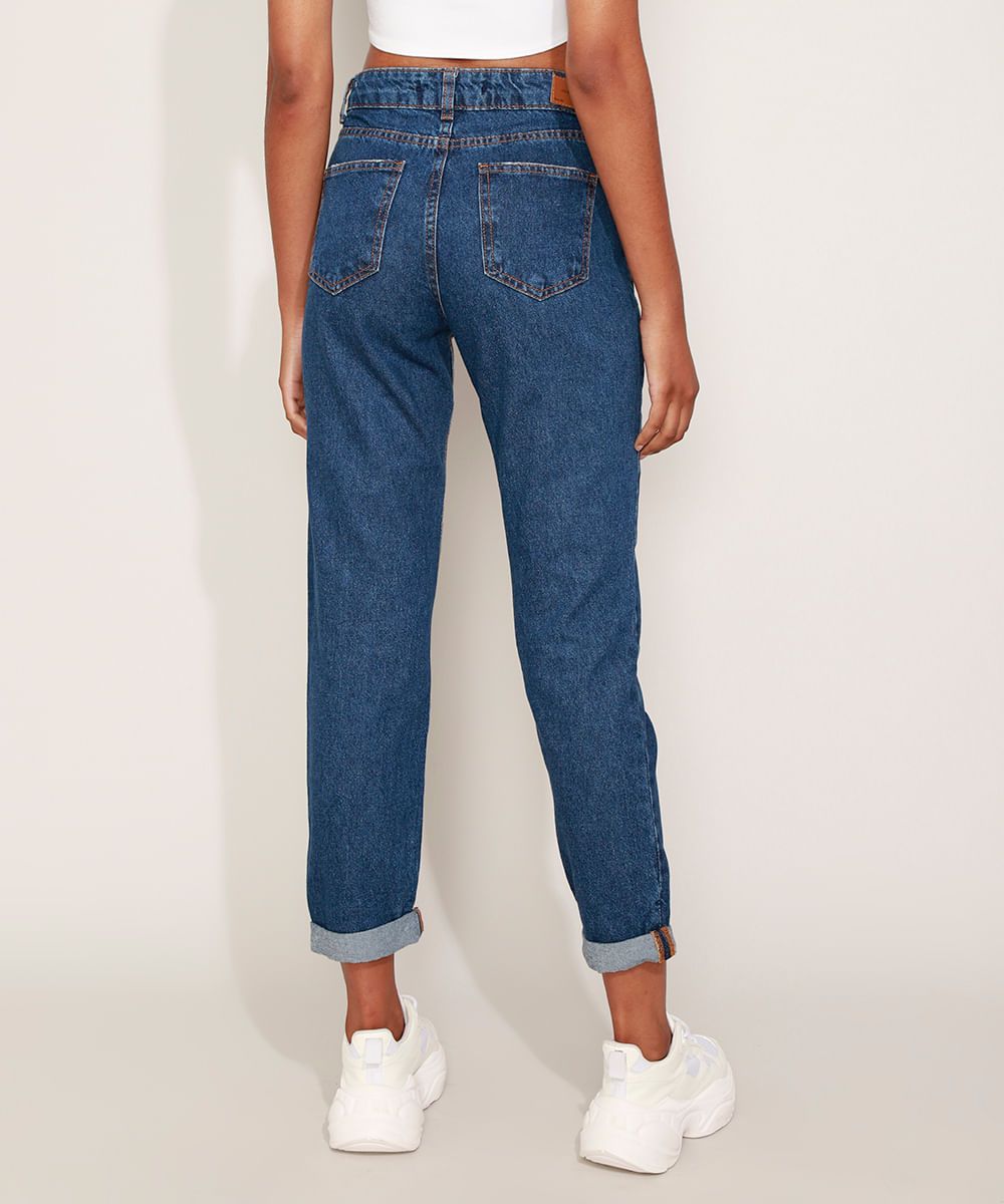Calça Jeans Mom Azul Escuro