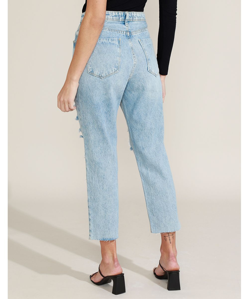 Calça Jeans Capri Destroyed