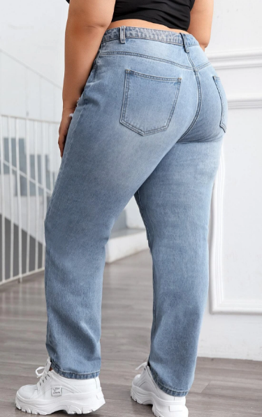 Calça Jeans Detalhes Rasgados Plus Size
