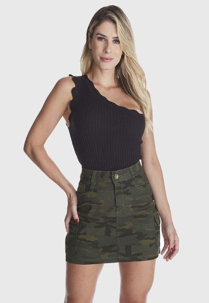 Saia Jeans Cargo Camuflada