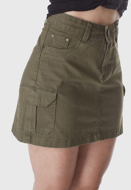 Saia Jeans Cargo Verde