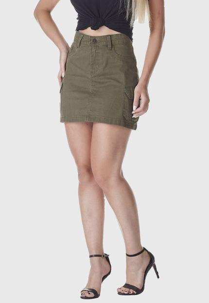 Saia Jeans Cargo Verde
